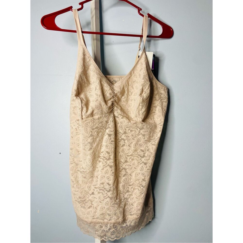 Bali NWT Lace 'N Smooth Camisole Top Shapewear Firm Control Shaper Rose 2X - Picture 2 of 6
